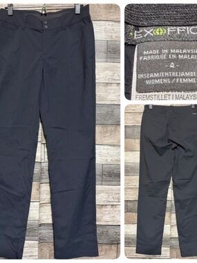 ExOfficio Straight Hiking Pants Travel Lightweight Women’s 4 Black (Inseam 31)